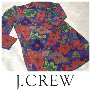 J.CREW flower print mid sleeve dress with pockets
